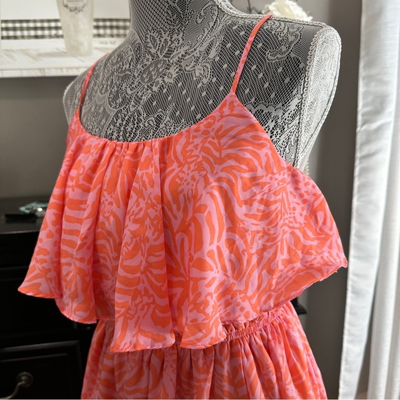 Lilly Pulitzer x Target Jungle Orange Strapless Ruffle Dress Size S NWT - Picture 2 of 15